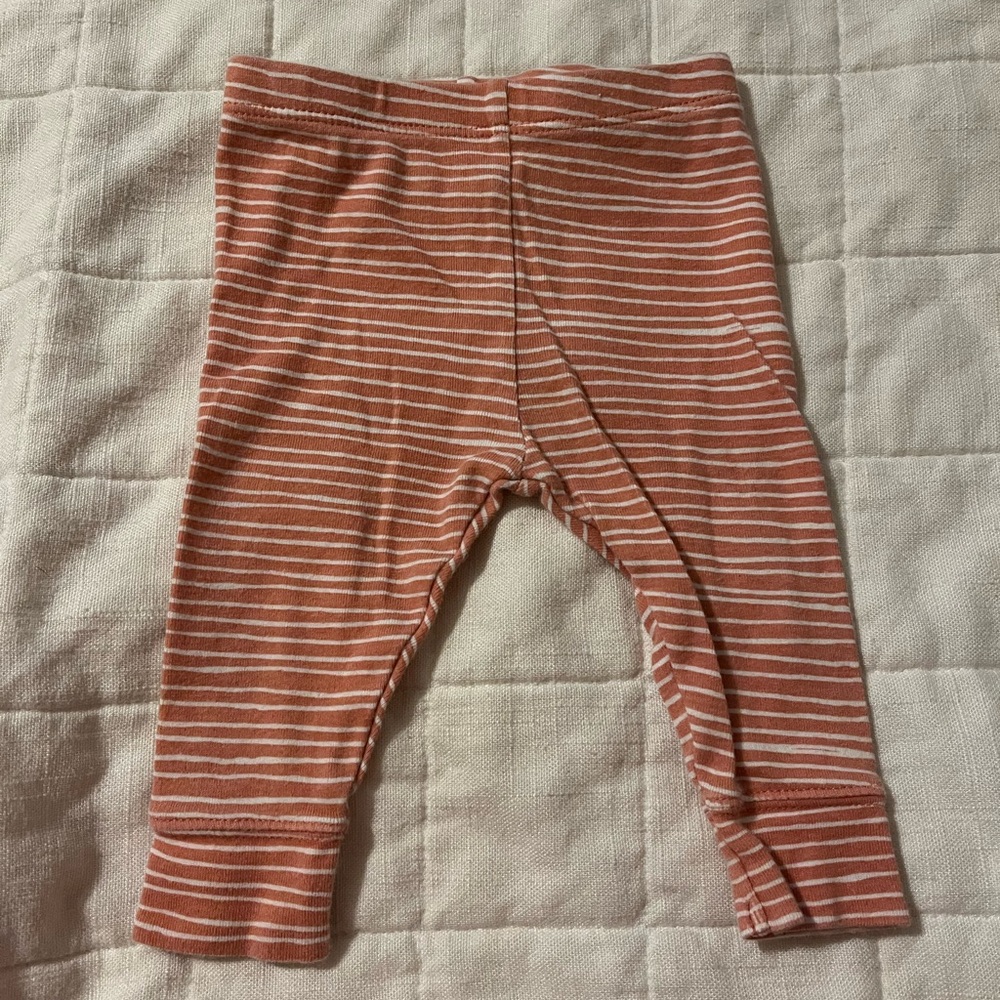 cloud island Rust and White Striped Baby Leggings